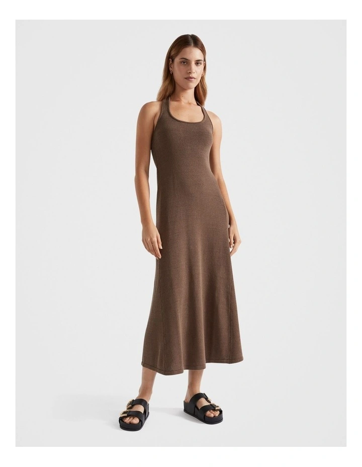 Halter Knit Midi Dress in Cappuccino image 1