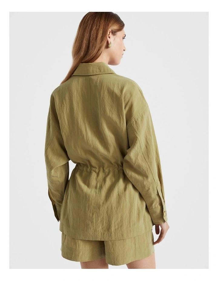 Textured Utility Jacket in Pistachio image 3