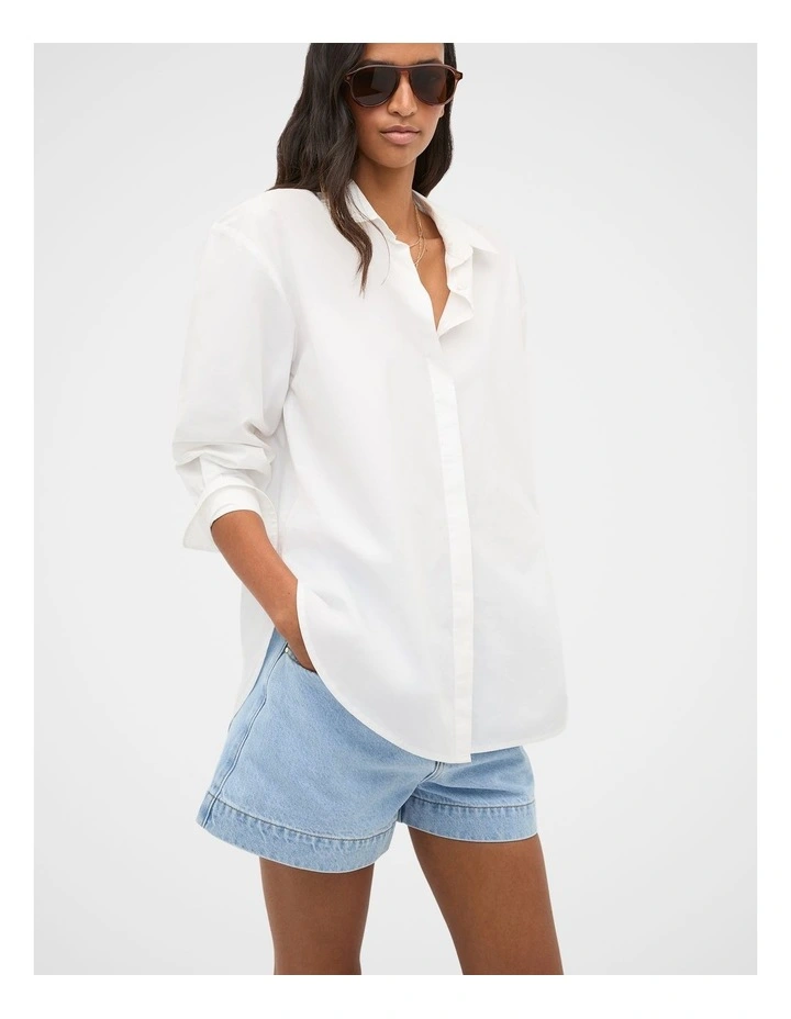 Poplin Classic Shirt in Whisper White image 1