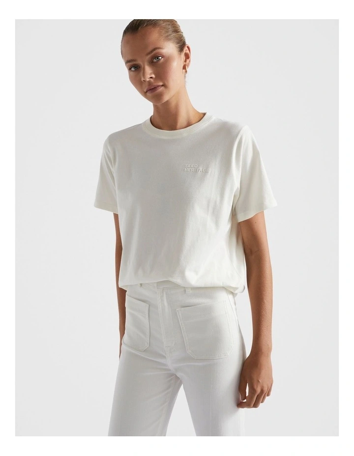 Logo Tee in Cloud Cream image 2