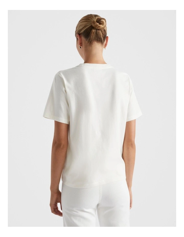 Logo Tee in Cloud Cream image 3