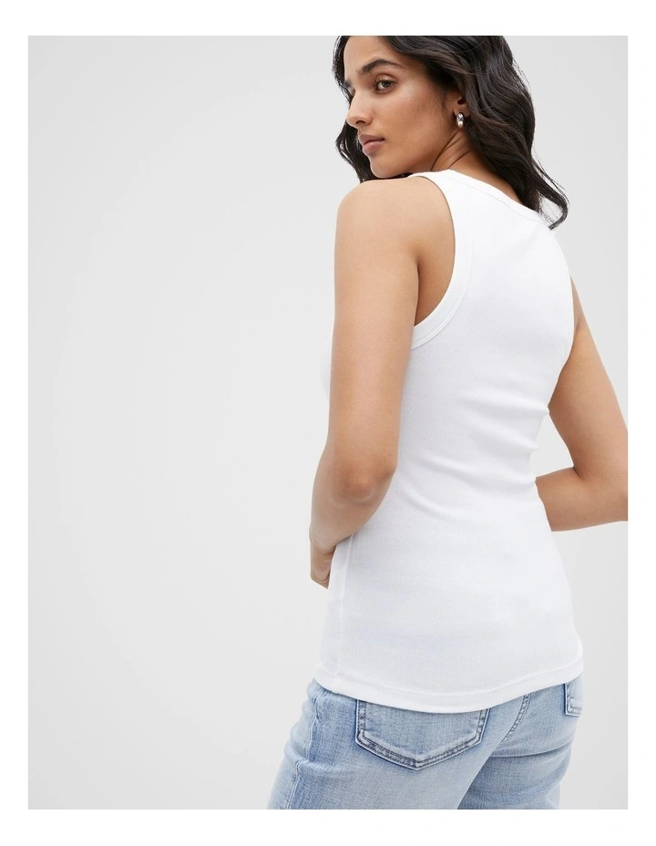 Noah Rib Tank - White