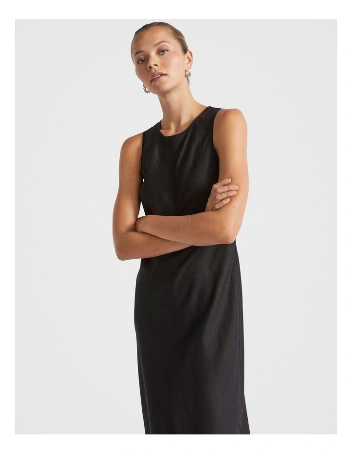Seed Heritage Linen Tank Dress in Black | MYER