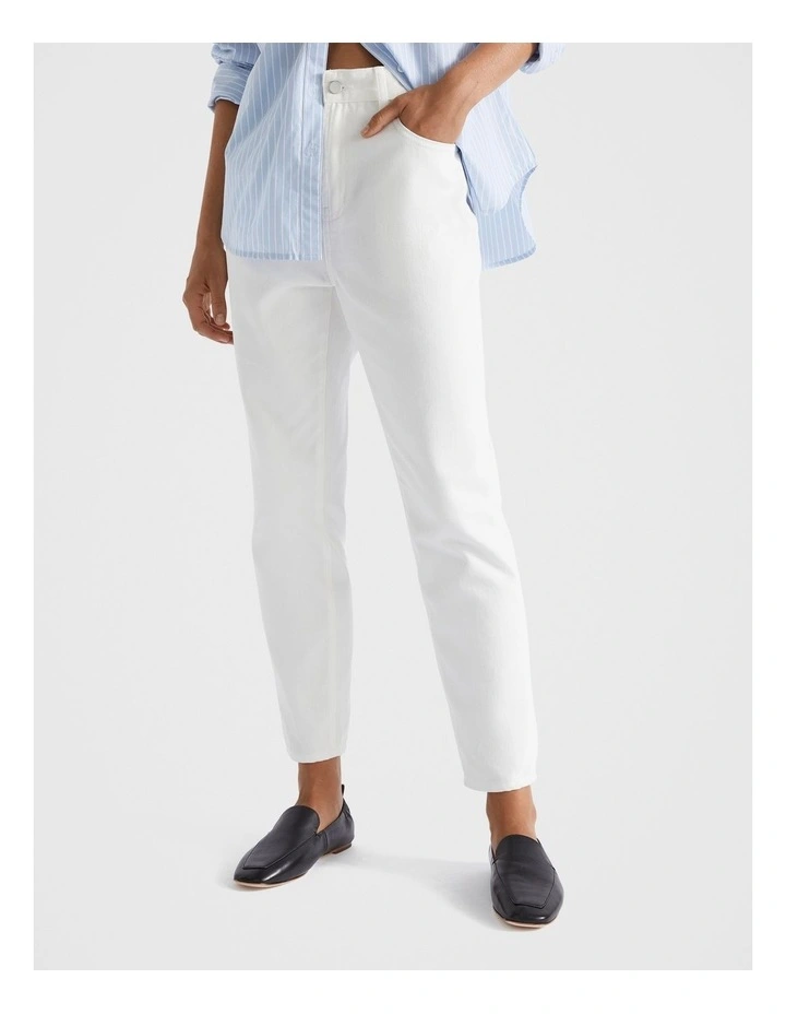 Core Cotton Slim Leg Jeans in Cream image 1