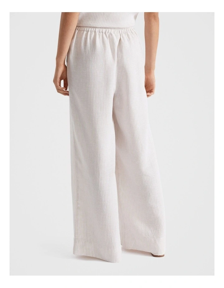 Linen Pinstripe Pant in Cream image 2