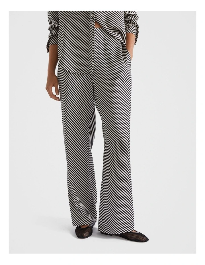 Diagonal Stripe Pant in Black image 1