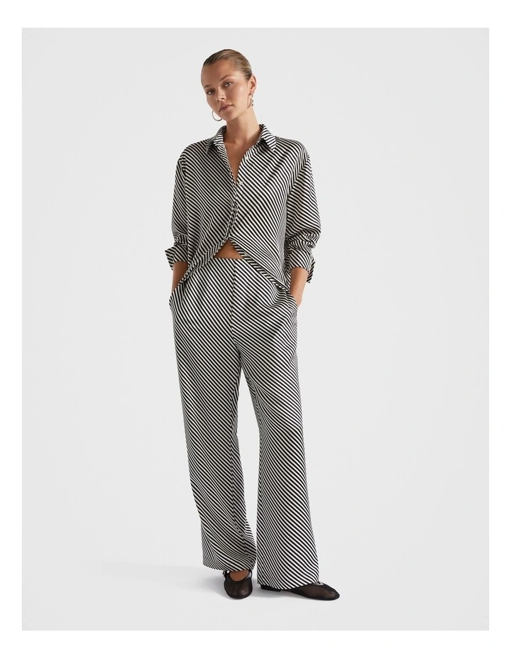 Diagonal Stripe Pant in Black image 4