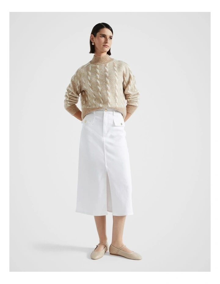 Two Tone Cable Knit in Champagne Beige Twist image 7