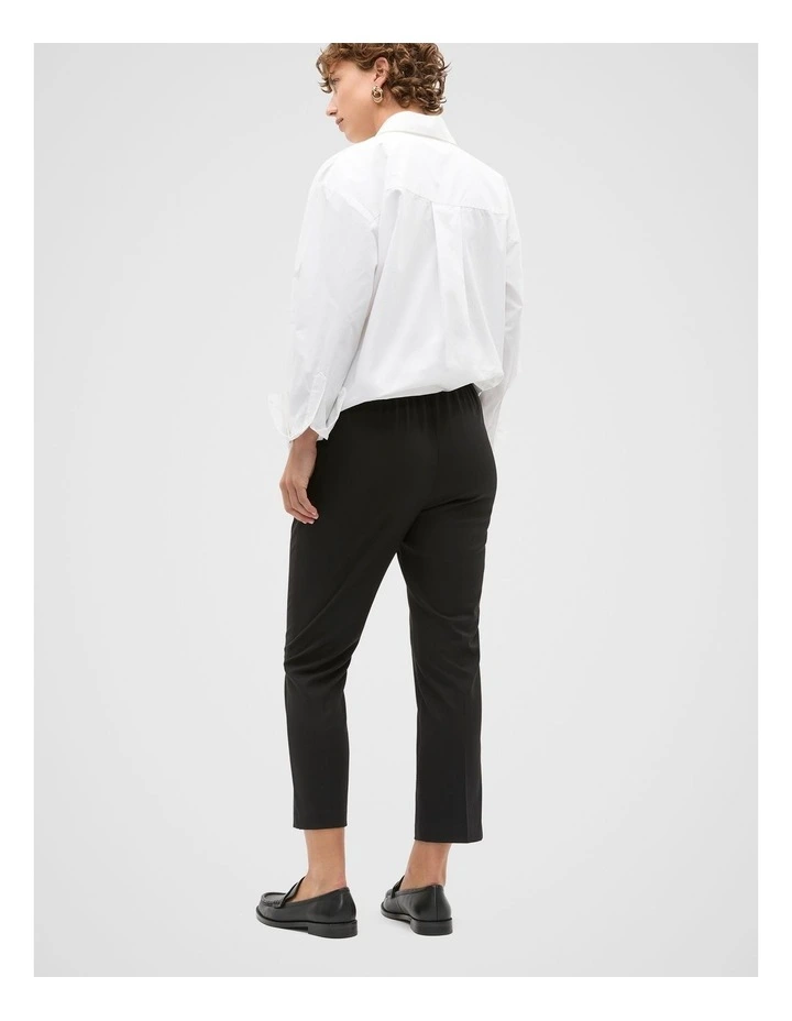Slim Leg Elasticated Pant in Black image 2