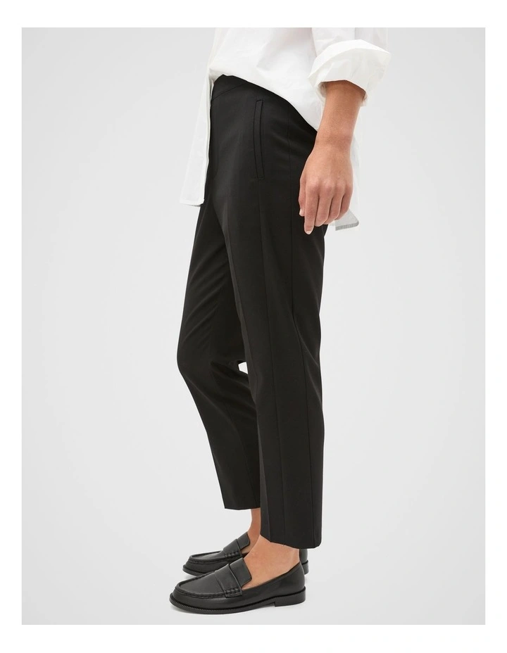 Slim Leg Elasticated Pant in Black image 3