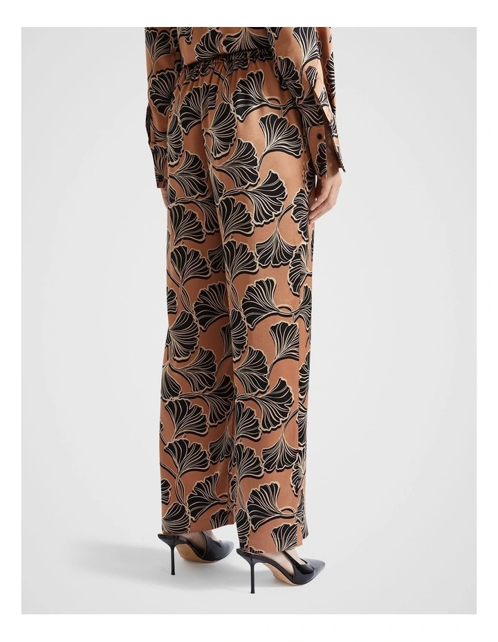 Satin Floral Pant in Multi image 3