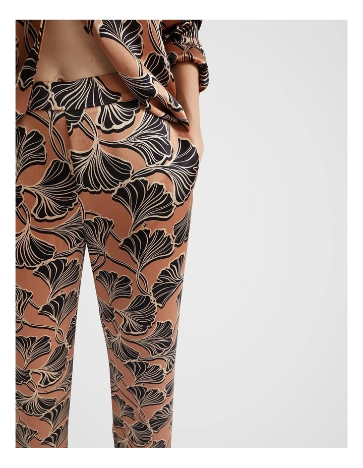 Satin Floral Pant in Multi image 4