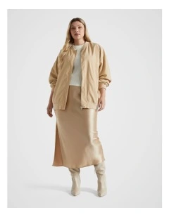 Bomber Jacket in Champagne Beige