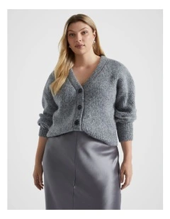 Wool Blend Cardigan in Wolf Marle