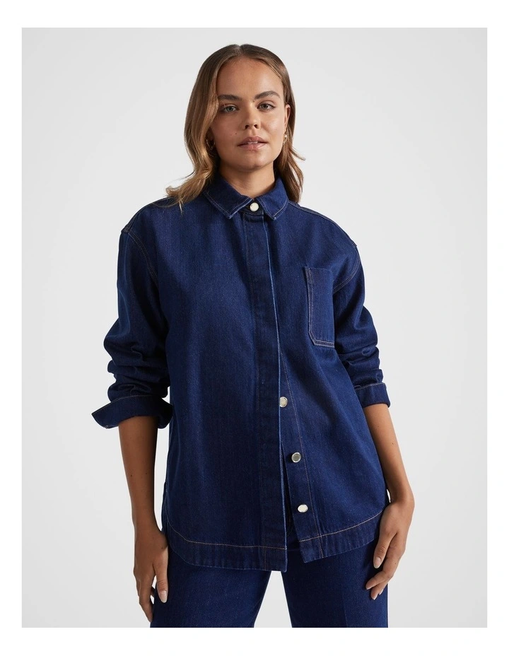 Denim Classic Shirt in Neptune Wash image 4