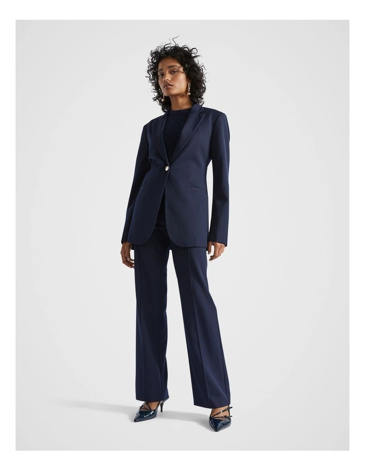 Wool Blend Button Blazer in Midnight Sky image 3