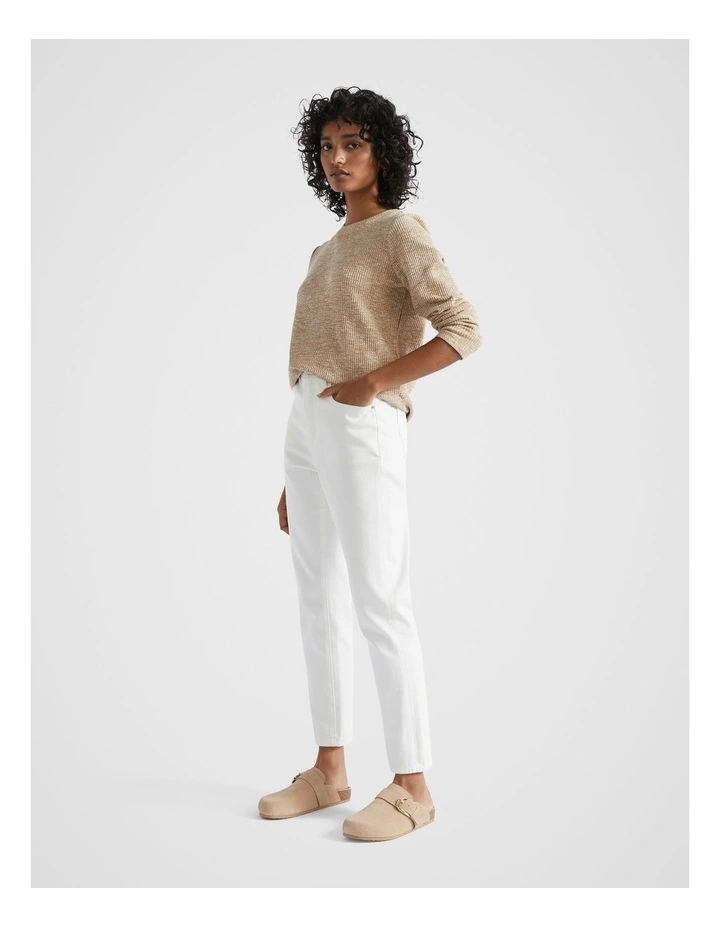 Twist Rib Long Sleeve Top in Honey Gold Twist image 4