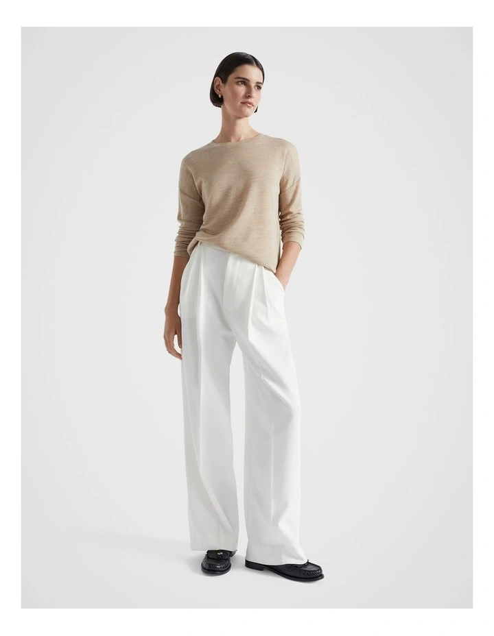 Babywool Curve Hem Top in Champagne Beige Marle image 1