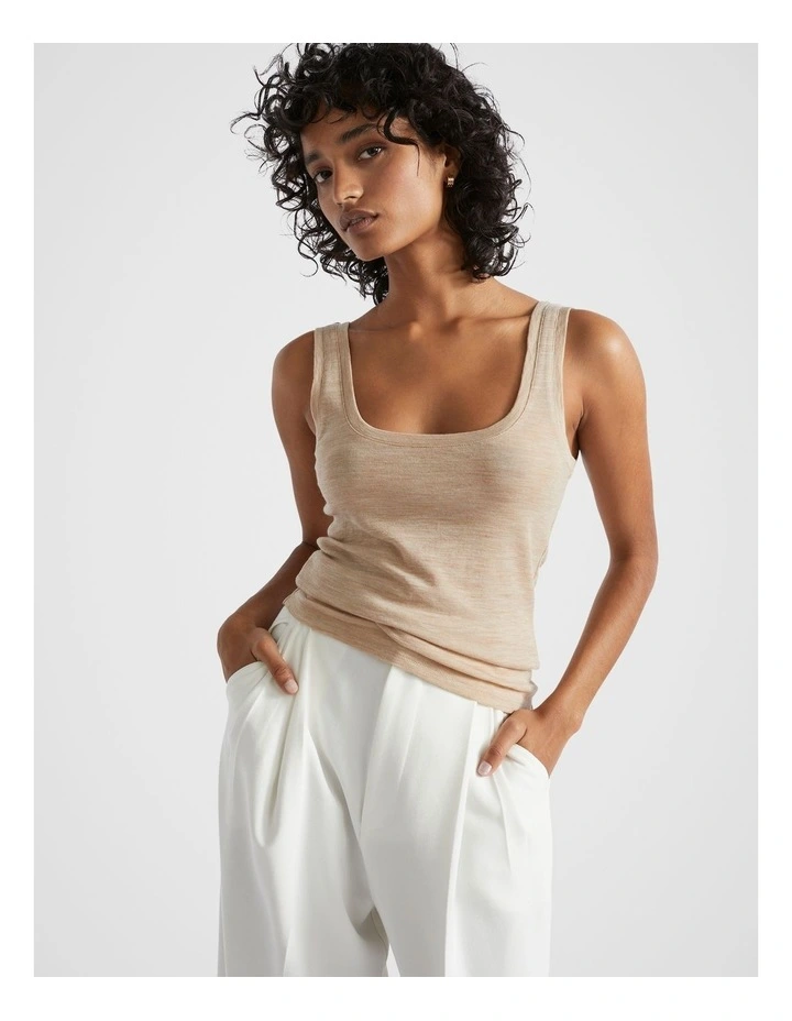 Babywool Tank in Champagne Beige Marle image 1