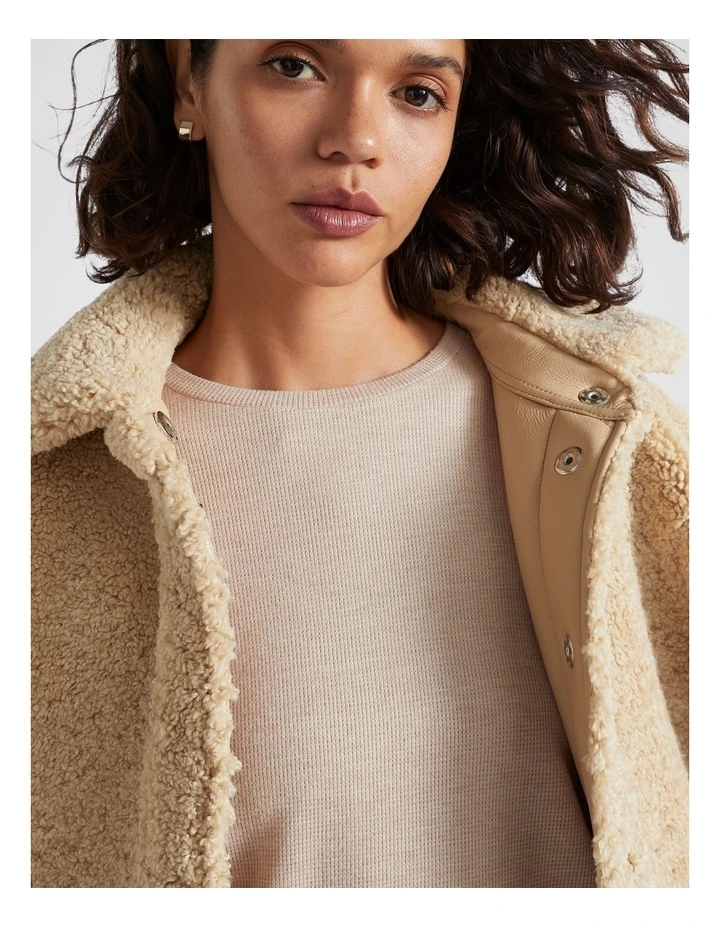 Waffle Supersoft Top in Champagne Beige Marle image 3