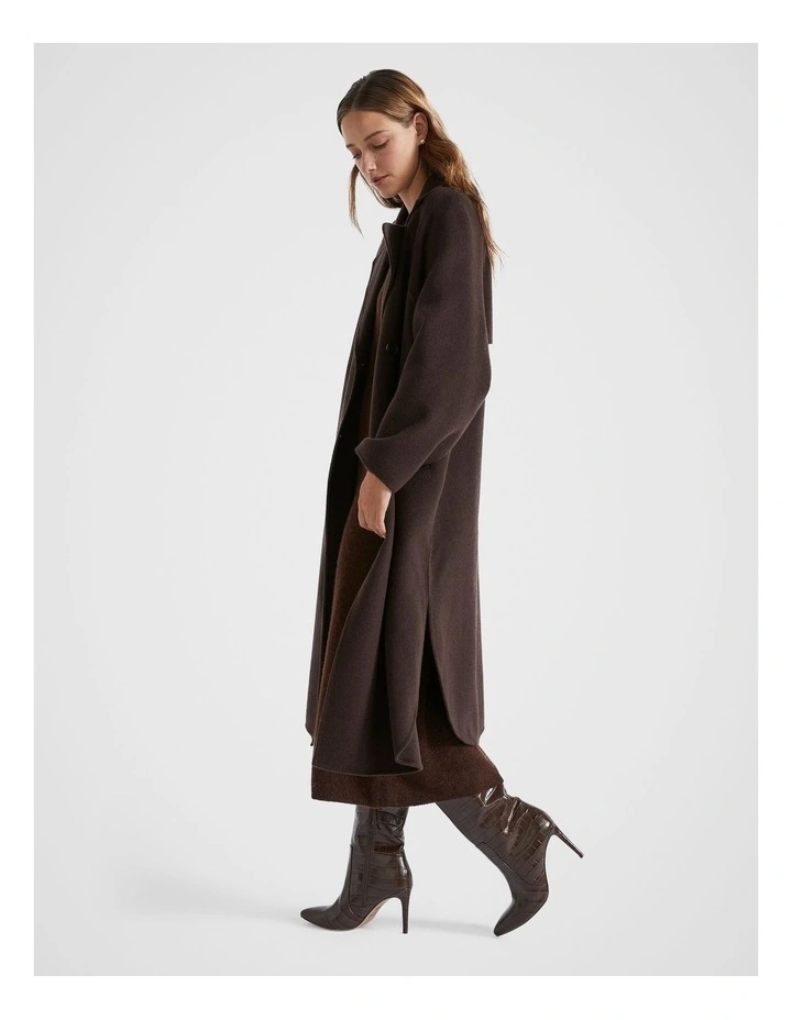 Wool Oversized Coat in Dark Espresso image 1