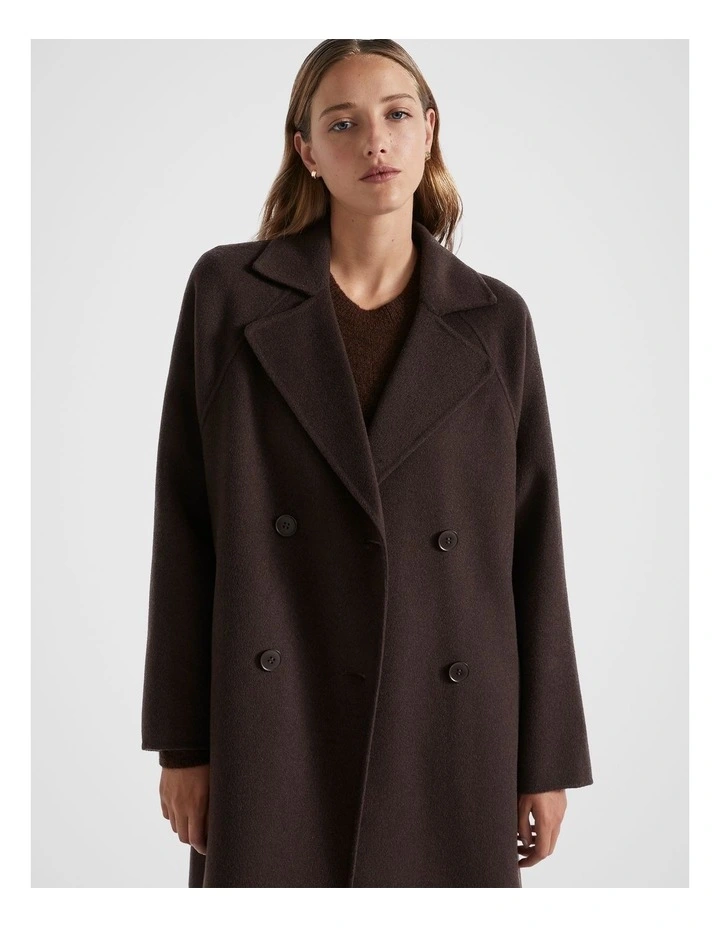 Wool Oversized Coat in Dark Espresso image 2