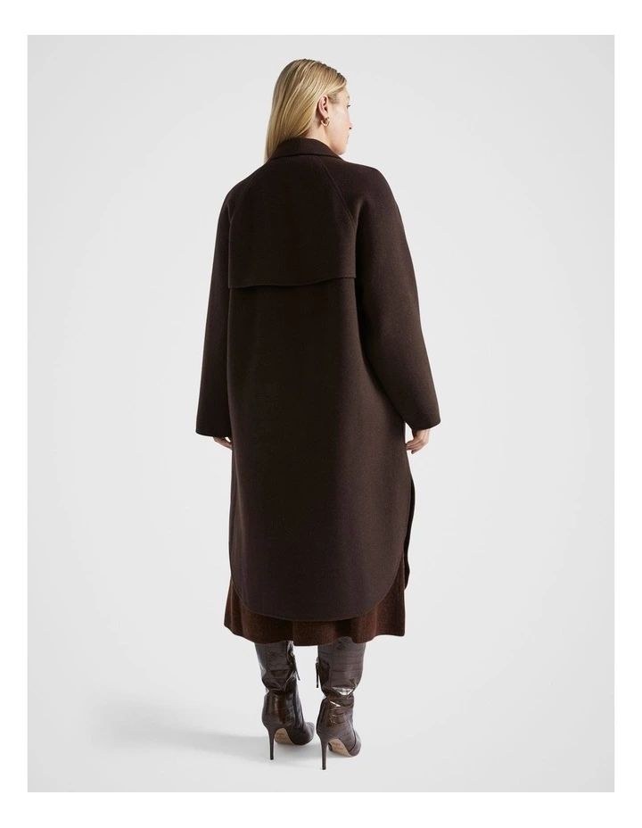 Wool Oversized Coat in Dark Espresso image 5