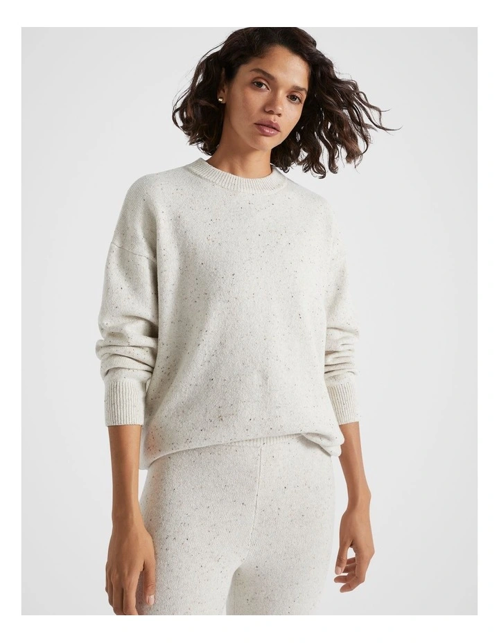 Speckle Oversized Knit in Cream image 2