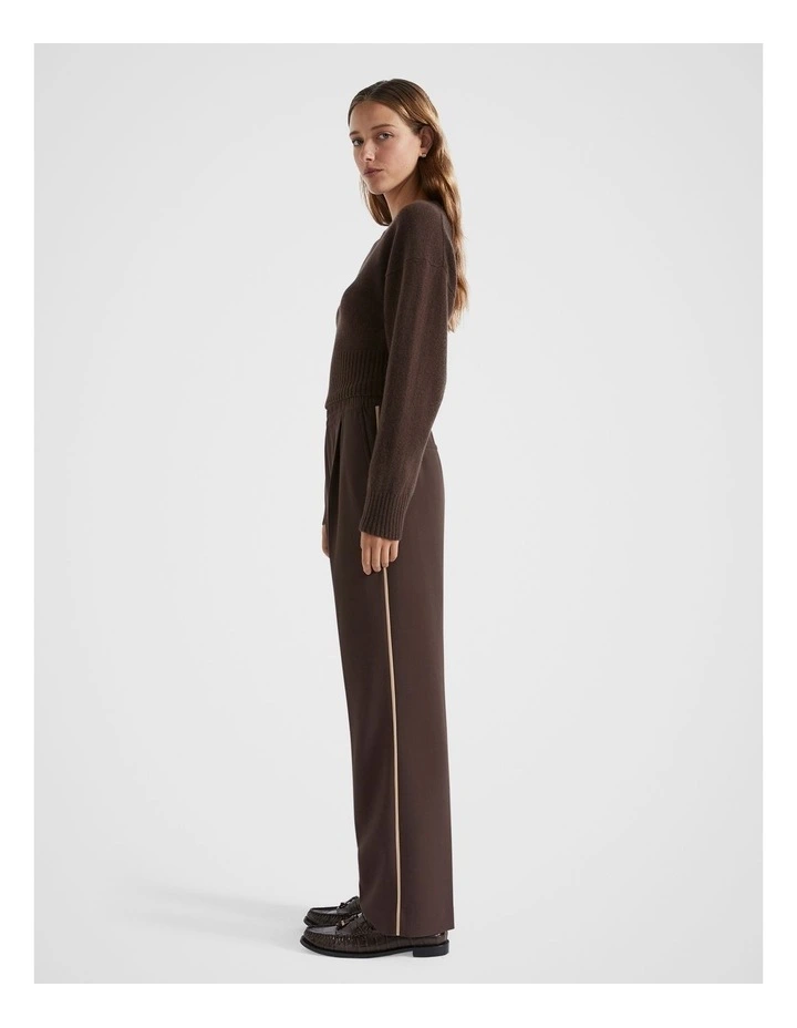 Elasticated Pull On Trouser in Brown image 1