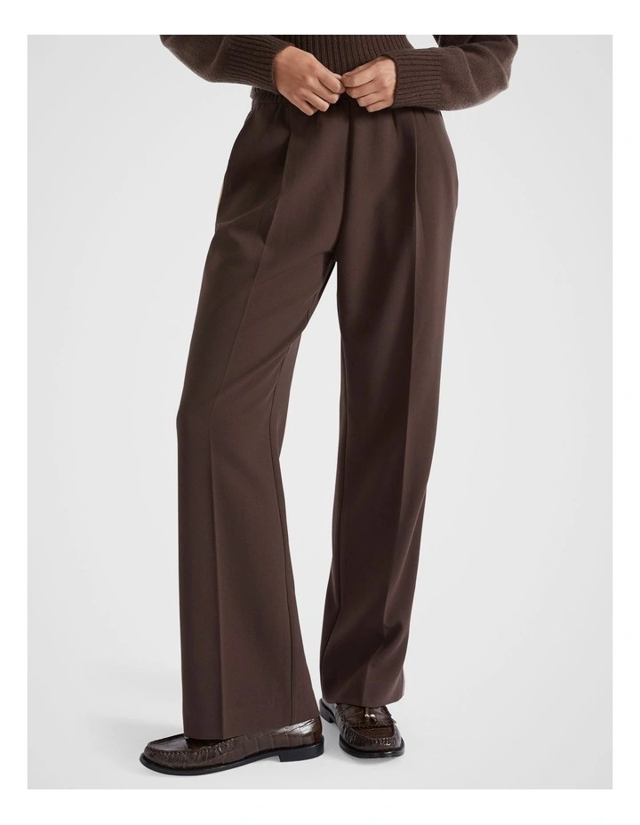 Elasticated Pull On Trouser in Brown image 2