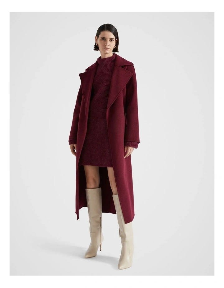 Wool Blend Knit Mini Dress in Boysenberry Marle image 1