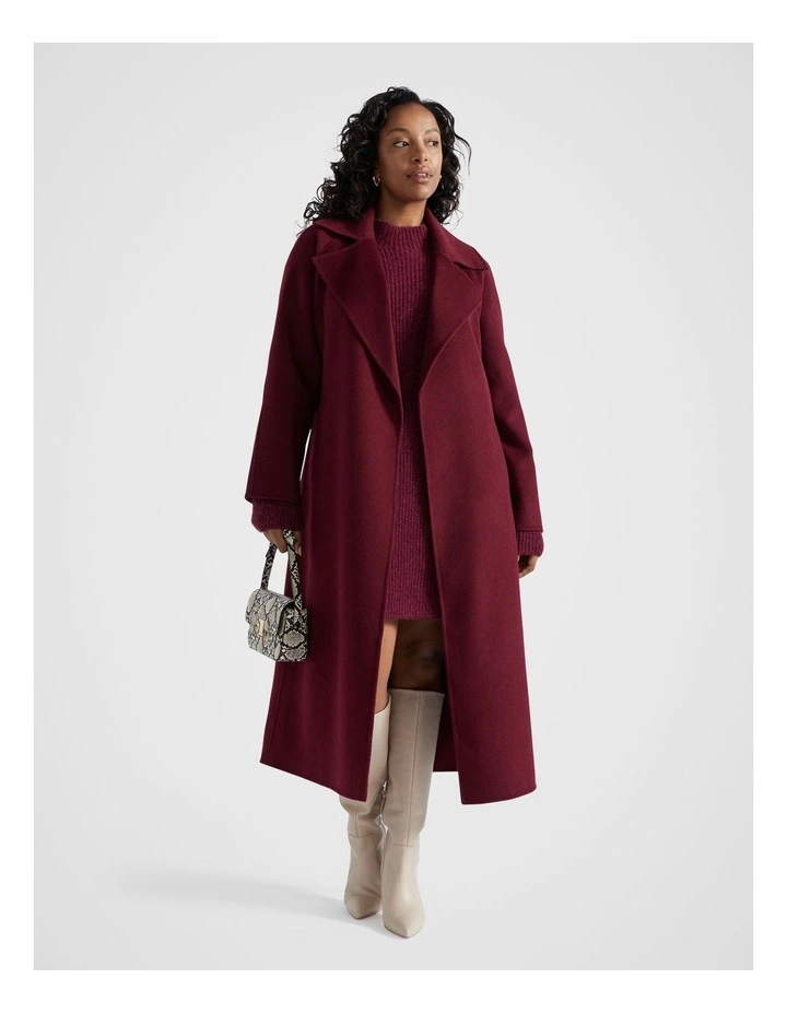 Wool Blend Knit Mini Dress in Boysenberry Marle image 3