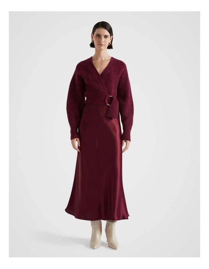 Wrap Front Sweater in Boysenberry Marle image 3