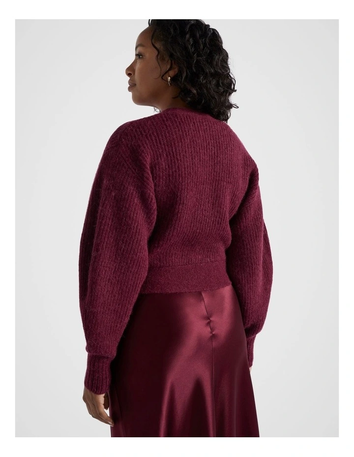 Wrap Front Sweater in Boysenberry Marle image 5