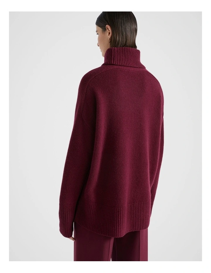 Merino Wool Roll Neck in Boysenberry image 2