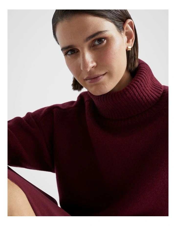 Merino Wool Roll Neck in Boysenberry image 3