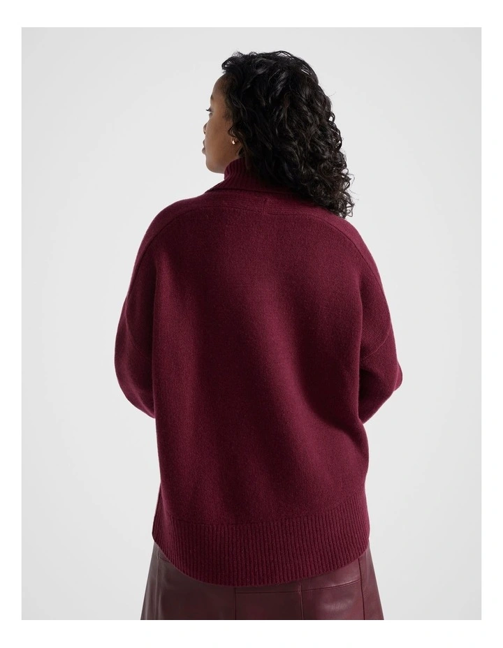 Merino Wool Roll Neck in Boysenberry image 5