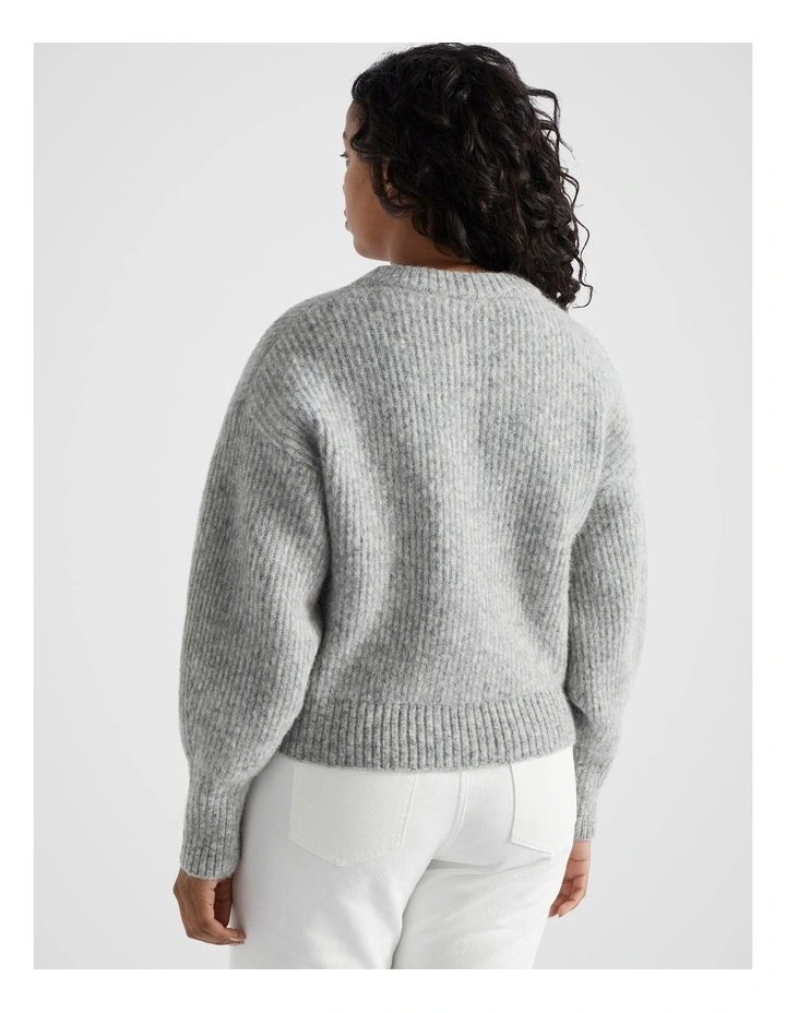 Wool Blend Cardigan in Silver Marle image 6