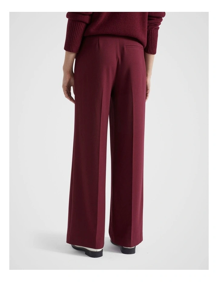 Button Front Pleat Trouser in Boysenberry image 2