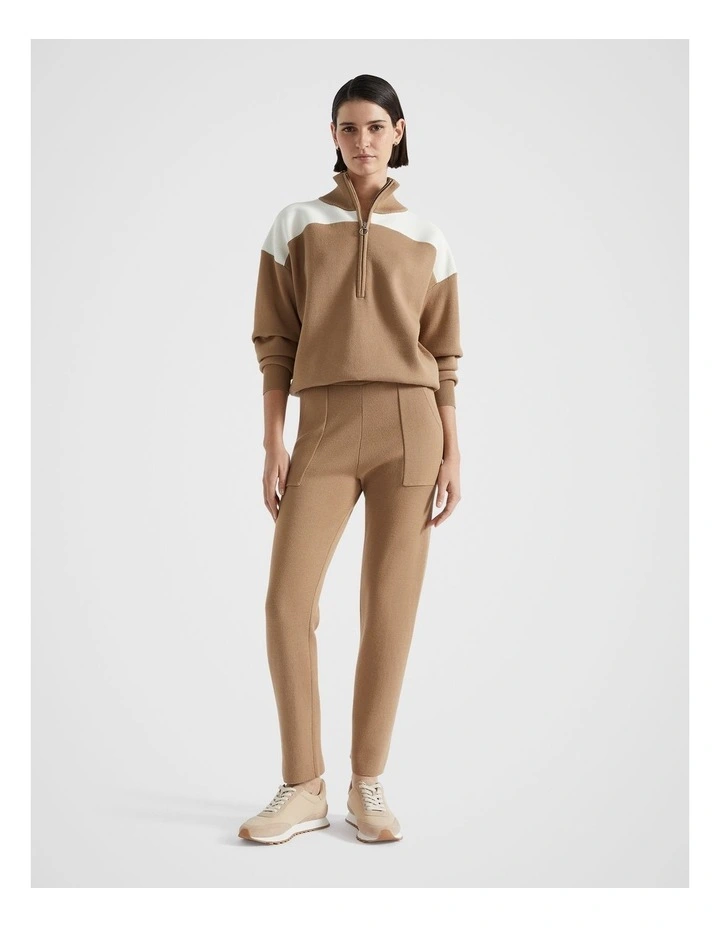 Double Knit Trackpant in Deep Chai image 1