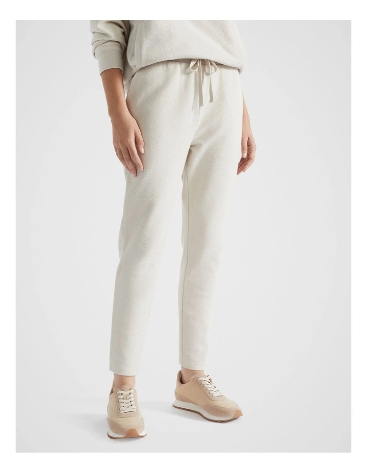 Reverse Terry Trackpant in Oat image 1