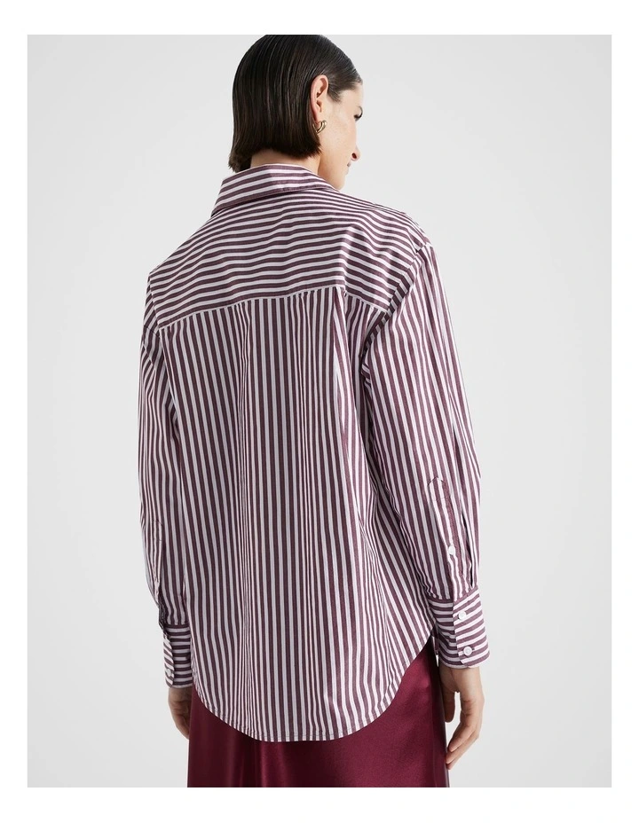 Poplin Pocket Front Shirt in Boysenberry Stripe image 2