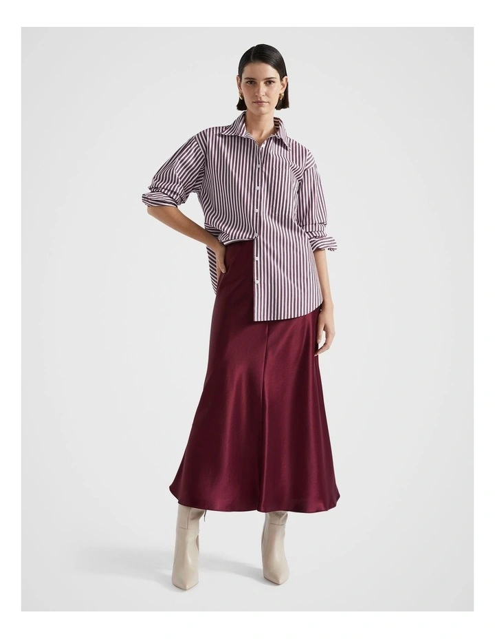 Poplin Pocket Front Shirt in Boysenberry Stripe image 4