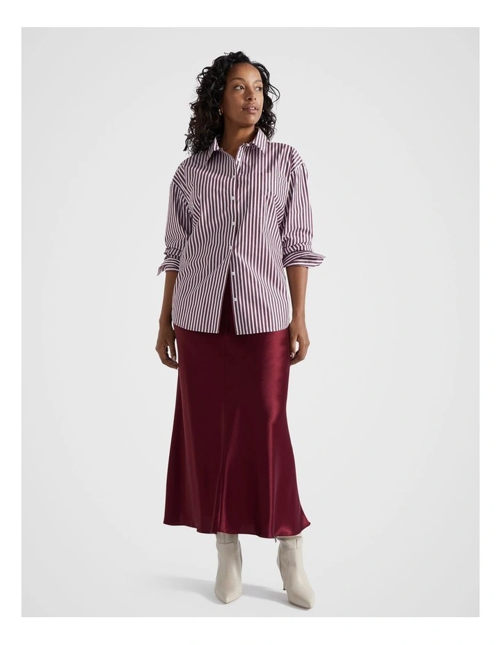 Poplin Pocket Front Shirt in Boysenberry Stripe image 5