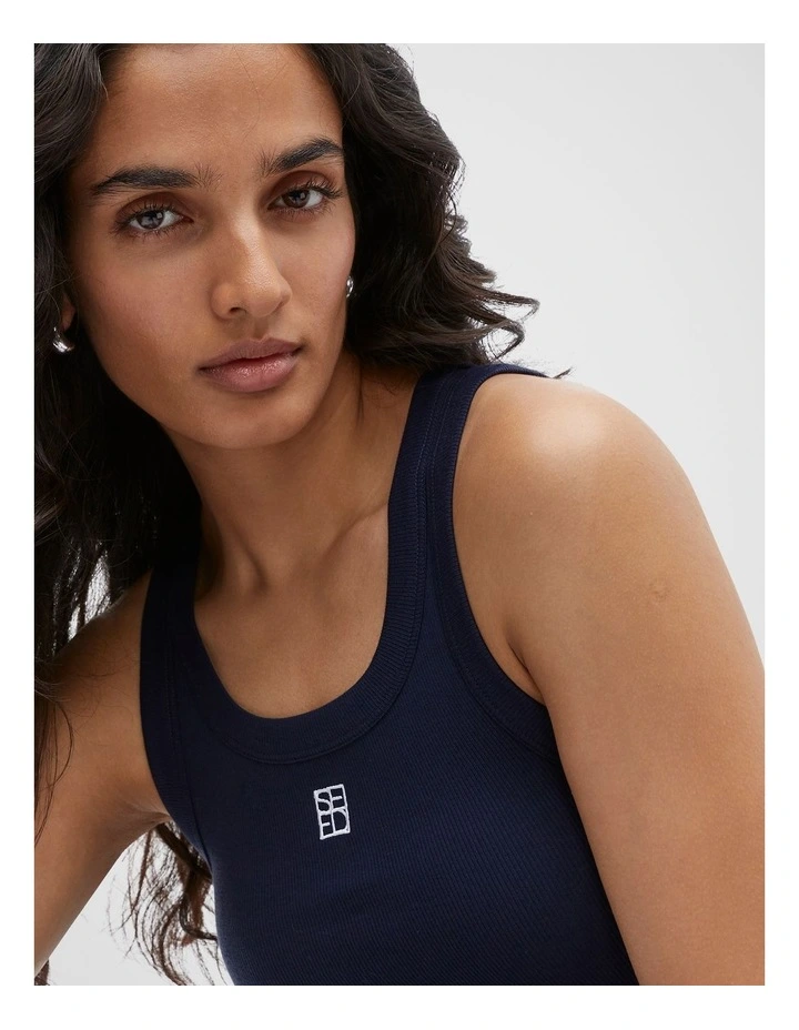 Seed Heritage Heritage Rib Tank In Midnight Sky | MYER