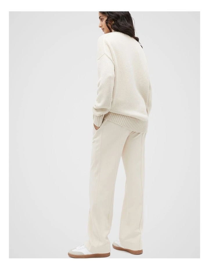 Mock Neck Oversized Knit in Vanilla Cream Marle image 4