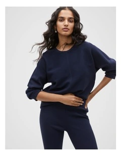 Crepe Streamline Knit in Midnight Sky