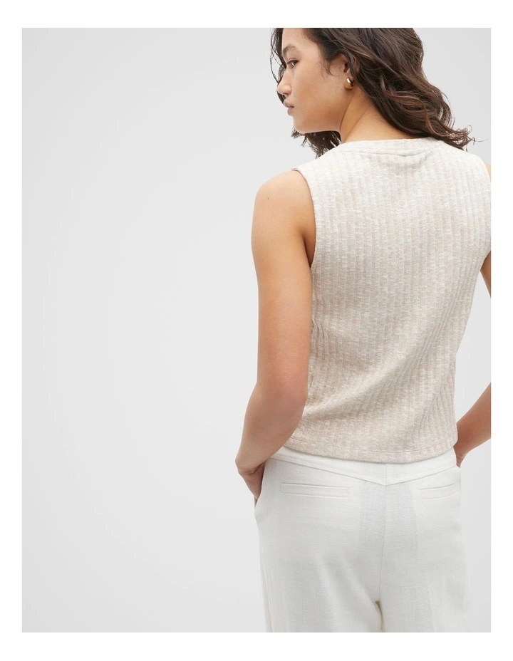 Ribbed Textured Shell Top in Sandshell Twist image 3