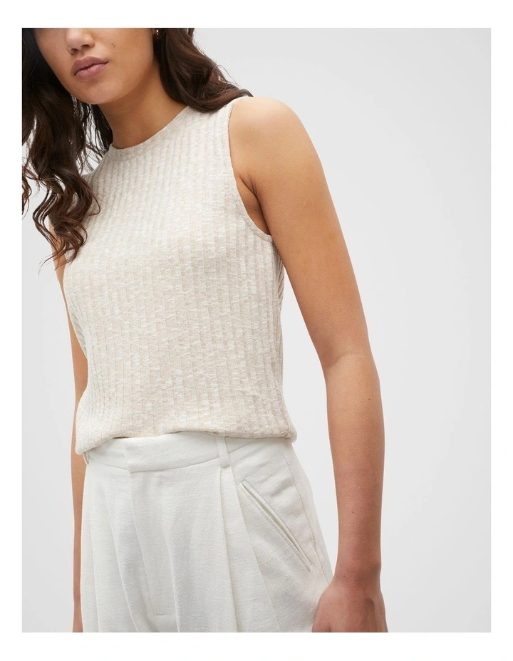 Ribbed Textured Shell Top in Sandshell Twist image 4