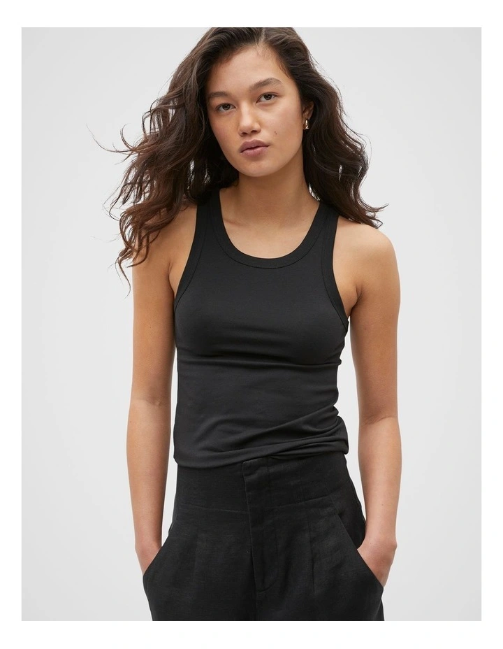 Core Fitted Tank in Black image 1